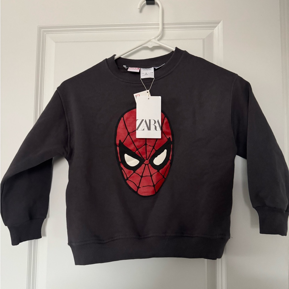 NWT Zara Kids Toddler Spider-Man Sweatshirt Size 6